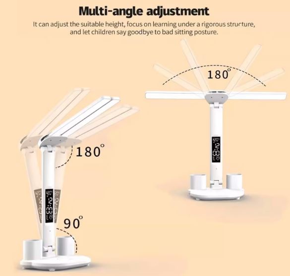 LED Dimmable Desk Lamp with LCD Display – 3 Colour Modes, Eye-Caring Reading Light for Office, Bedroom & Study (Large, Energy Class F) A-B0BWXP85LM-B