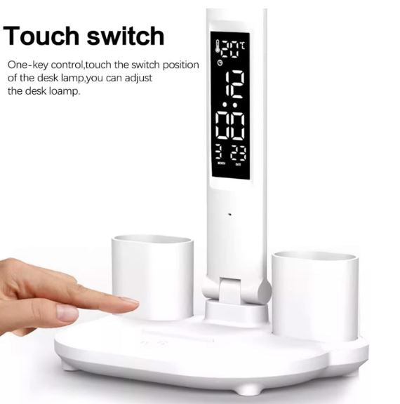 LED Dimmable Desk Lamp with LCD Display – 3 Colour Modes, Eye-Caring Reading Light for Office, Bedroom & Study (Large, Energy Class F) A-B0BWXP85LM-B